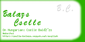 balazs cselle business card